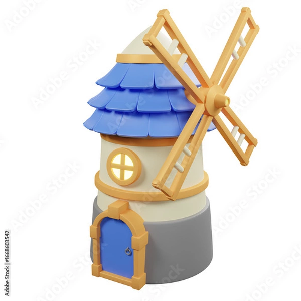 Fototapeta farming windmill loader icon - 3d render
