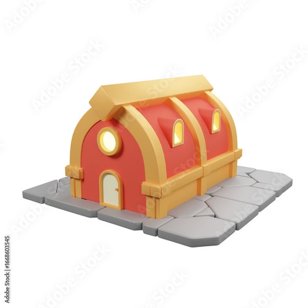 Fototapeta 3D rendering of a new residential house mode