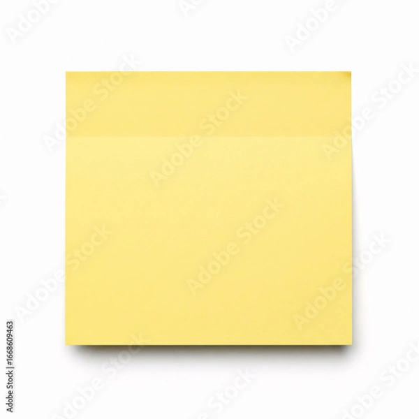 Fototapeta Yellow sticky note isolated on a white background. 3d illustration.