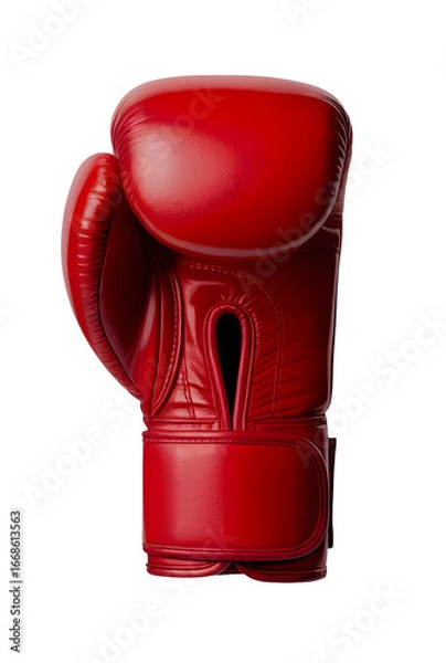 Fototapeta High-Quality Studio Photograph of a Red Boxing Glove with Glossy Finish Isolated on Transparent Background