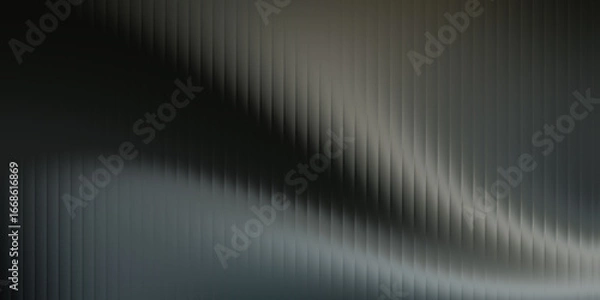 Fototapeta A dark, textured background with vertical lines and a soft, flowing wave of light creating a sense of depth and movement