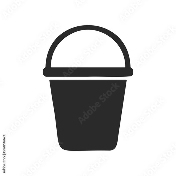 Obraz Simple black and white bucket icon with handle