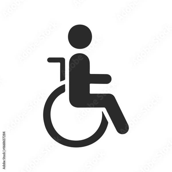 Fototapeta Wheelchair accessibility symbol on white background for inclusive design