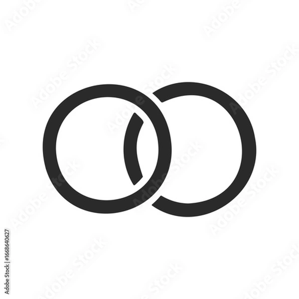 Obraz Minimalist abstract black monochrome overlapping circles design