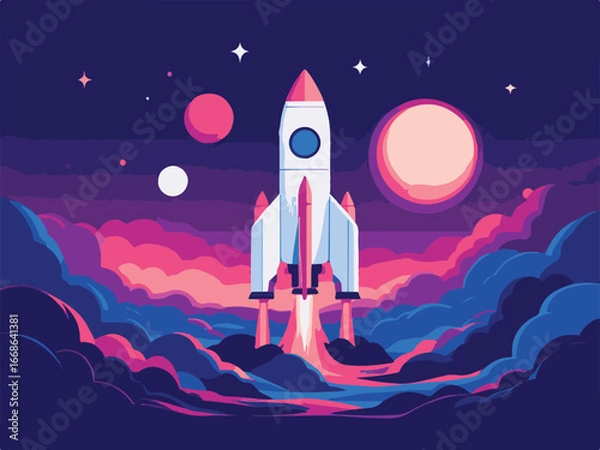 Fototapeta rocket in space