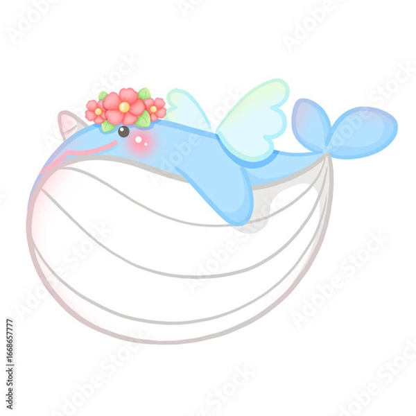 Obraz narwhal and flowers 