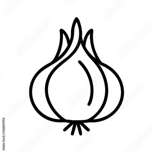 Fototapeta Simple Outline of a Fresh Onion, Symbolizing Healthy Eating and Culinary Delights