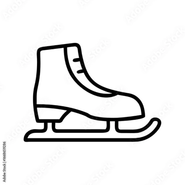 Fototapeta Simple Line Art Icon of a Figure Skates for Ice Skating Sports and Winter Activities