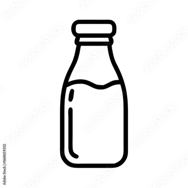Fototapeta Healthy Dairy Beverage Bottle Icon Representing Nourishment and Hydration