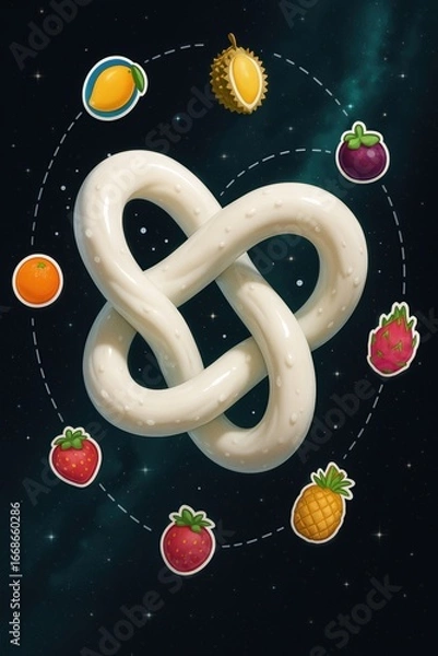 Obraz Cosmic Milk Wave & Fruit Stickers