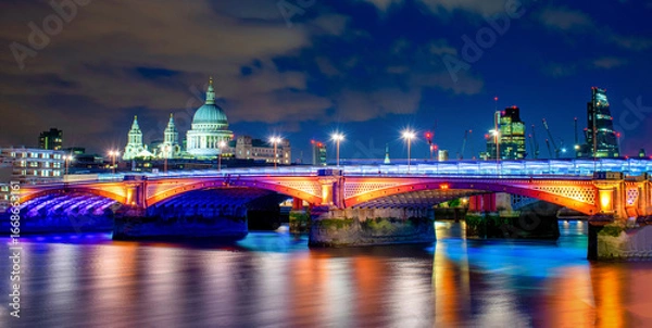 Obraz Blackfriars bridge at night, London, UK