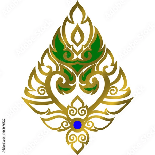Obraz Golden Thai Folk Art Emblem.