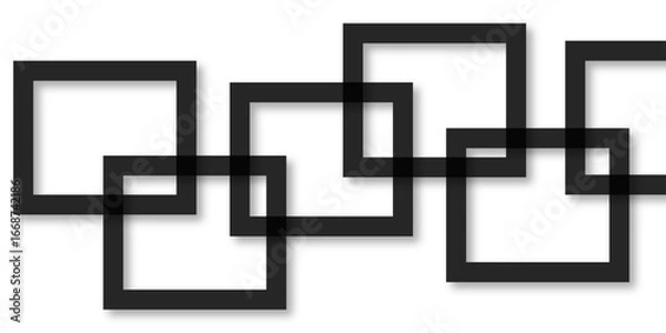 Fototapeta Abstract black lines on white background. luxury white geometric random lines with pattern. Modern white transparent material in triangle and squares shapes. abstract background vector illustration.