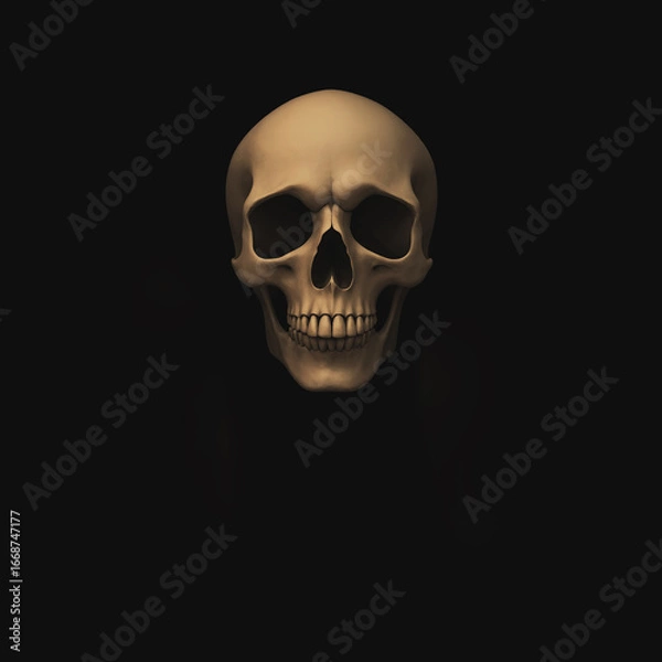 Fototapeta scull on black background. death symbol. Halloween concept