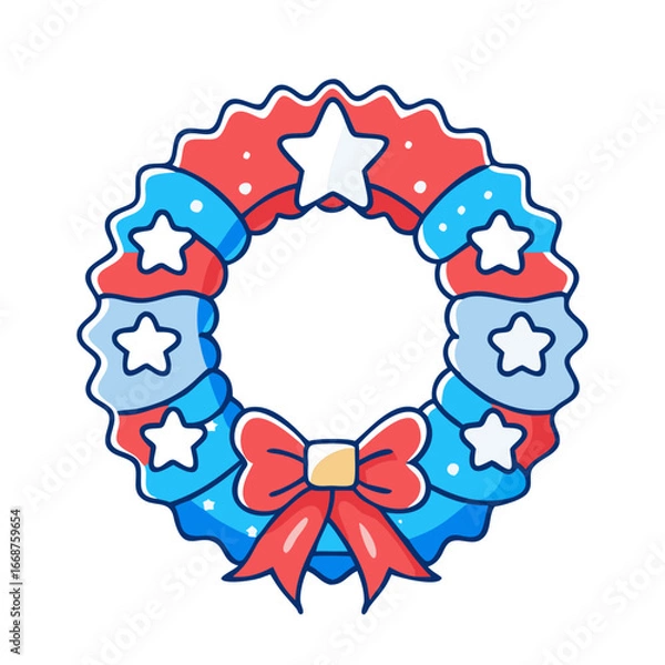 Obraz red--white--and-blue-wreath