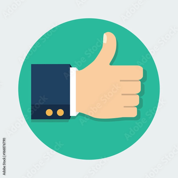 Fototapeta Thumb Up vector icon. Isolated on a background. Like symbol. Vector illustration