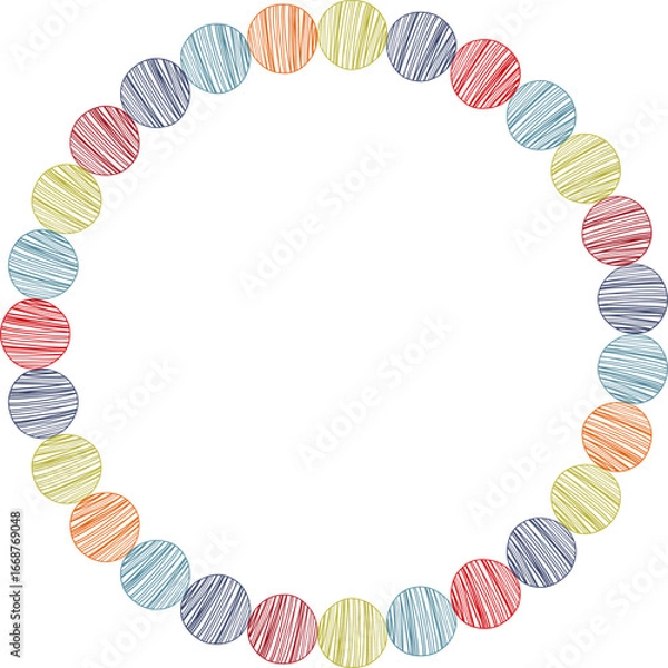 Fototapeta Doodle frame for text. Modern Art graphics for hipsters. Colorful stylish geometric empty frame