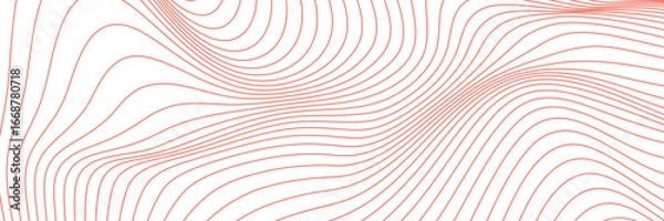 Fototapeta Thin line wavy abstract vector background. Curve wave seamless pattern. Line art striped graphic template.