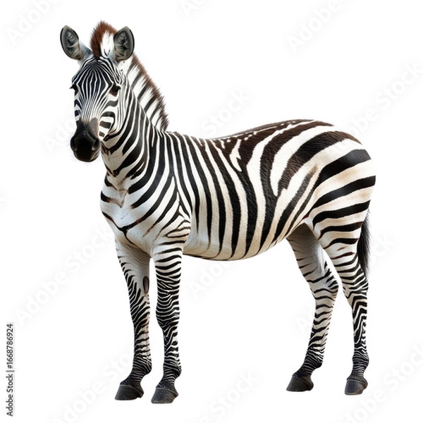 Fototapeta Zebra Savanna Stripes on a White or Clear Surface isolated on a white transparent background