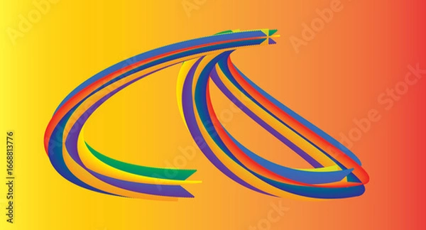 Fototapeta Abstract colorful brush strokes on gradient background