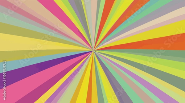 Fototapeta Vibrant Sunburst Pattern with Multicolored Stripes abstract colorful.