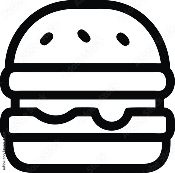 Fototapeta Burger icon design with transparent background. Vector