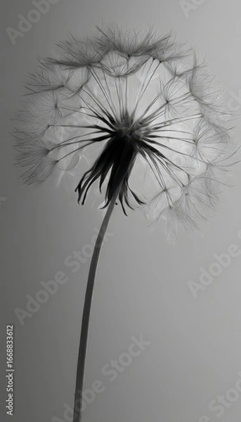 Fototapeta Elegant Dandelion in Monochrome Artful Style