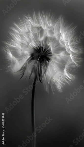 Fototapeta Black and White Dandelion in Soft Focus