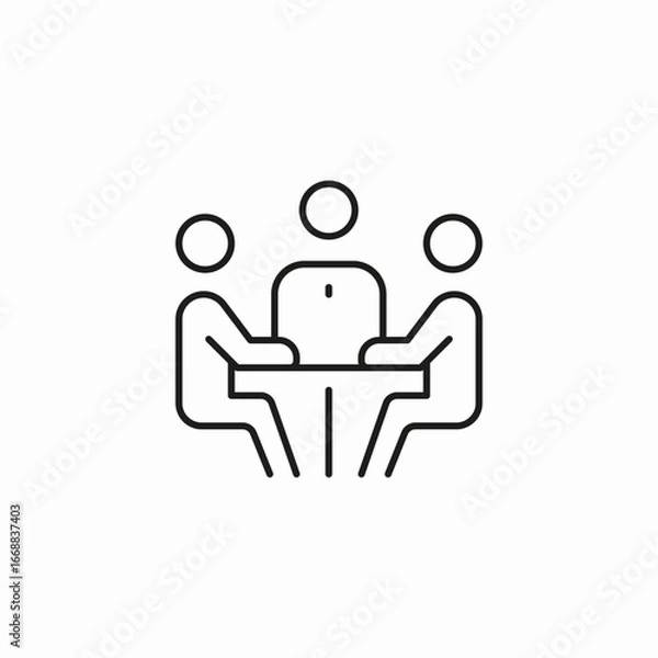 Fototapeta meeting group discussion icon sign vector