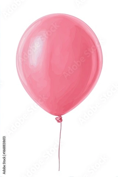 Obraz Single, bright pink balloon, tied string