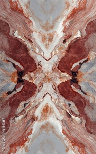 Fototapeta Abstract Marble Pattern in Red and White Tones