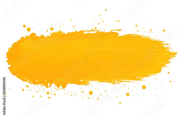 Fototapeta Orange Brushstroke: A vivid brushstroke of bright orange creates a textured and dynamic splash, with visible traces of the artist's touch. 