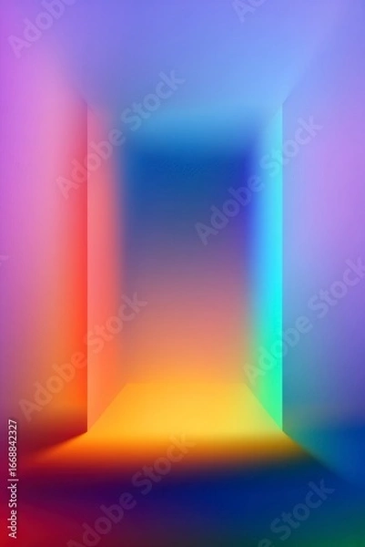 Fototapeta Colorful Gradient Tunnel with Soft Light Effects