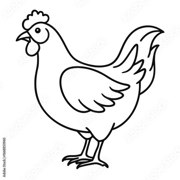 Obraz simple chicken line art