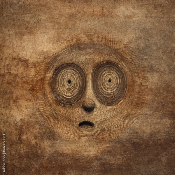 Fototapeta Abstract Expression of Surprise on Rustic Background