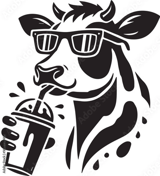 Obraz Cool Cow with Sunglasses