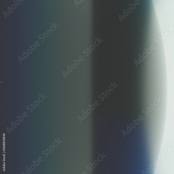 Fototapeta Abstract background with dark gradient tones and blurred circular shape on the side. Retro minimal style with grain texture and chromatic soft light effect.