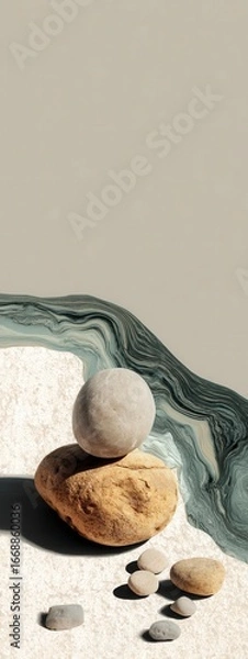 Fototapeta Balanced Stones on Stylish Textured Surface