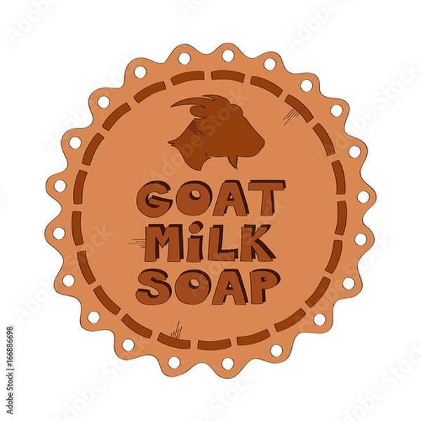 Obraz Goat milk soap vector badge
