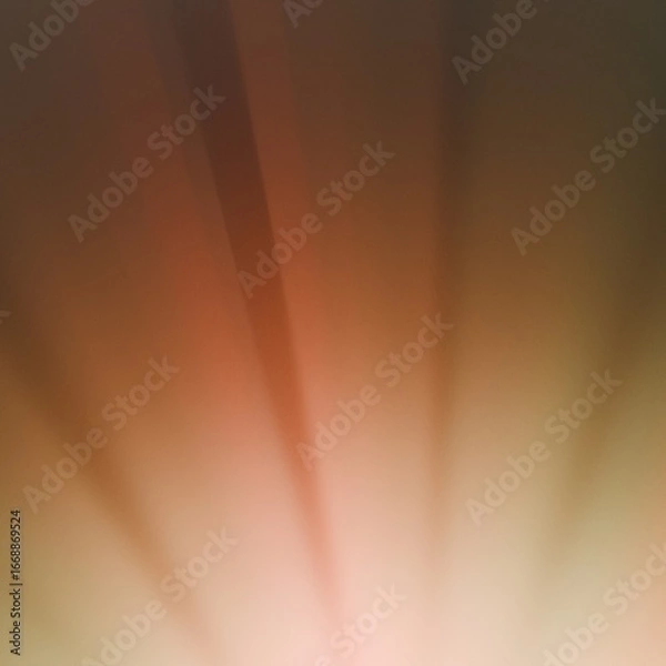 Fototapeta Abstract background with warm radial light beams in orange brown gradient. Soft glowing rays create a retro vintage effect, perfect texture for modern and creative design