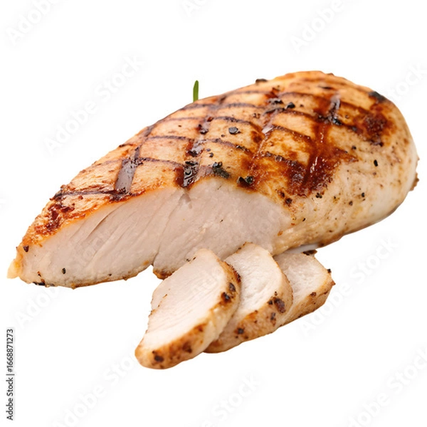 Obraz A grilled chicken breast isolated on a transparent background