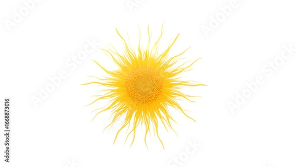 Fototapeta Radiant Sunshine: A vibrant illustration of the sun's luminescence, radiating warmth and life. Its rays burst outward, casting a golden glow, creating a feeling of optimism and energy.
