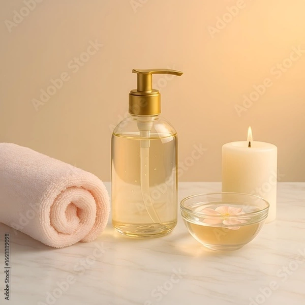 Obraz spa setting with towel and candles