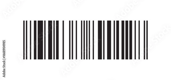 Obraz EAN-13 bar code isolated on white background. EAN13 QR code cut out. Barcode. Vector stock illustration