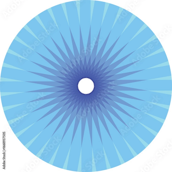 Fototapeta Abstract blue circular radial pattern design