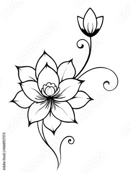 Obraz flowers stencil vector 
