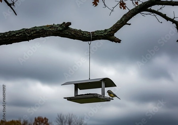 Fototapeta Halloween Product Photography Styling Bird Feeder Hanging From Tree...