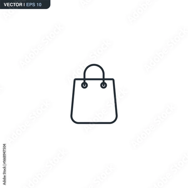 Fototapeta Bag, linear style sign for mobile concept and web design