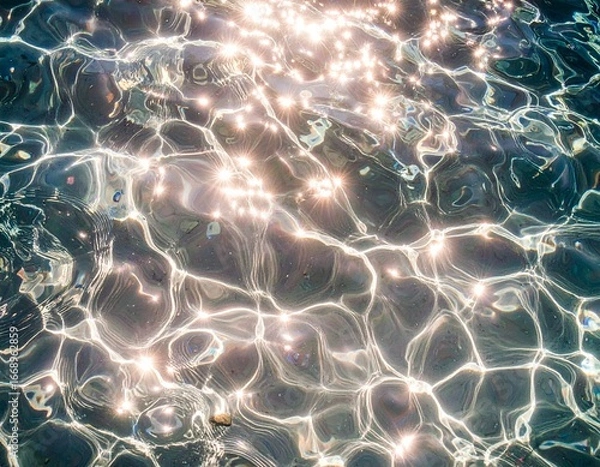 Obraz キラキラ輝く夜の揺らいだ水面