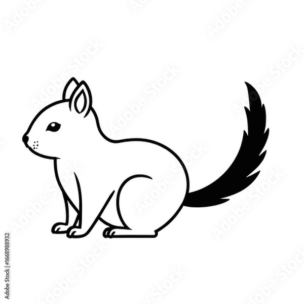 Obraz Playful black and white squirrel illustration